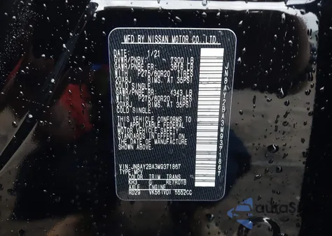 2021 Nissan Armada Sl 2Wd from USA, damaged, VIN JN8AY2BA3M9371867